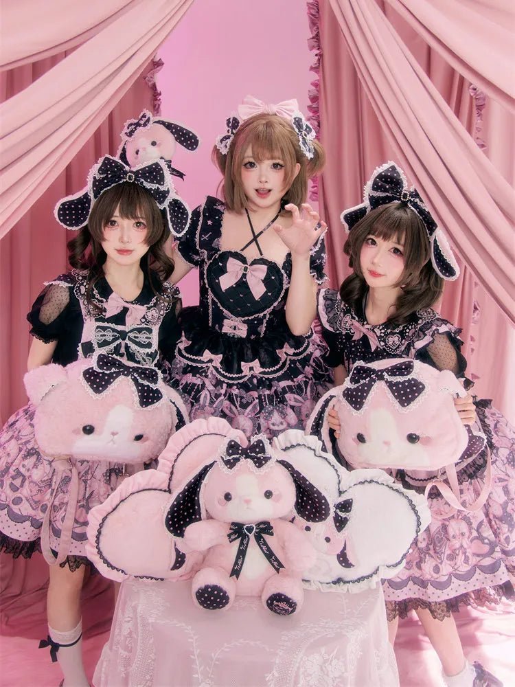 Bobo Bunny's Dressing Room Sweet Lolita Lace Pink Dress - LolitaEra