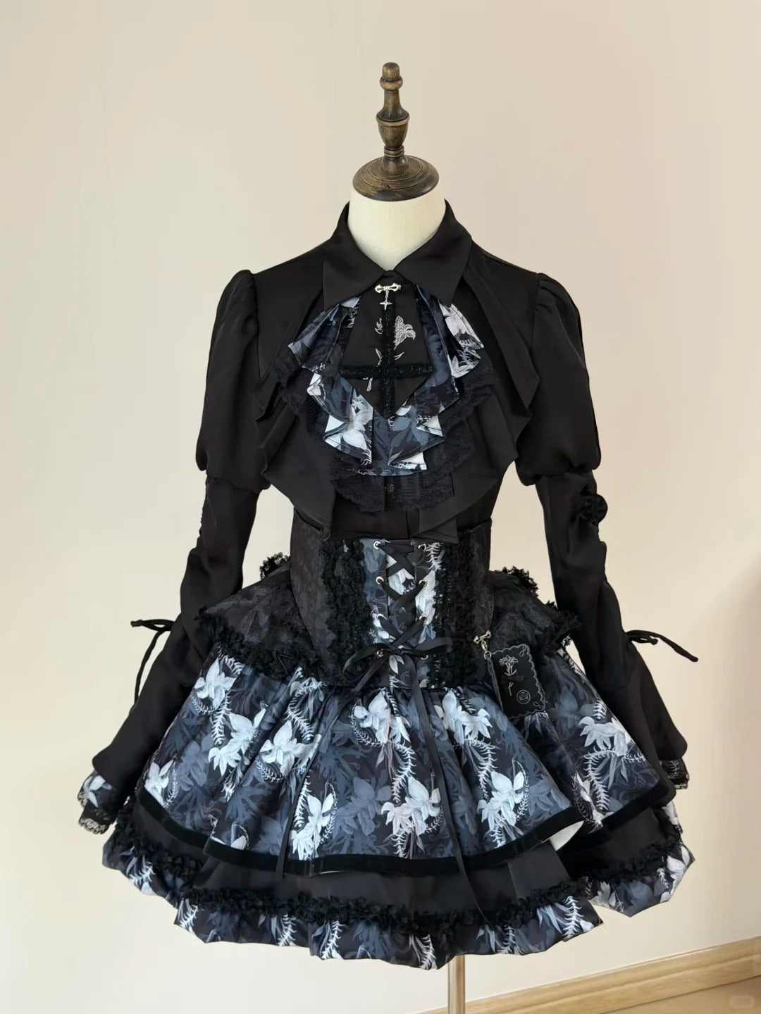 Bone Iris Gothic Dark Lolita JSK Dress - LolitaEra