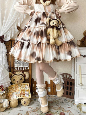 Bow Round - Toe Block - Heel Snow Boots 1304 - LolitaEraBeige34Bow Round - Toe Block - Heel Snow Boots 1304