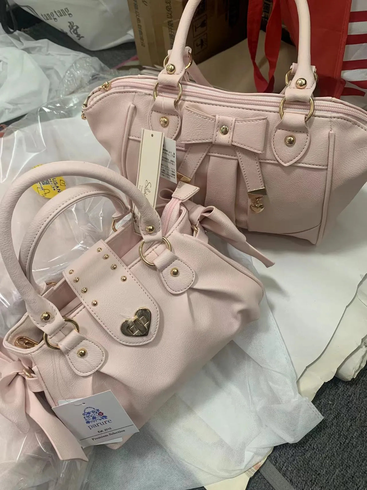 Export Japanese Style Bow Lolita Jk Pancake Heart Lock Women's Bag Shoulder Bag Lo Girl Handbag Crossbody Bag 016