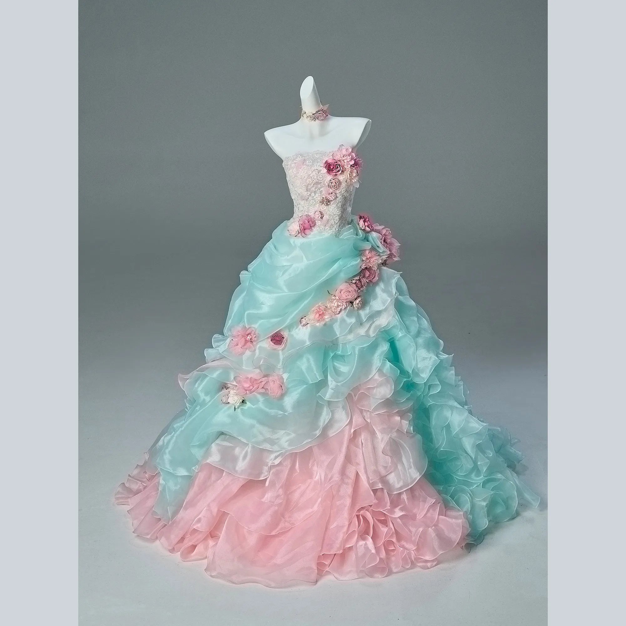 Cross Queen | "Bright Flower Sea" 2026 New Birthday Fishbone Gradient Vintage. Adult Ceremony Dress
