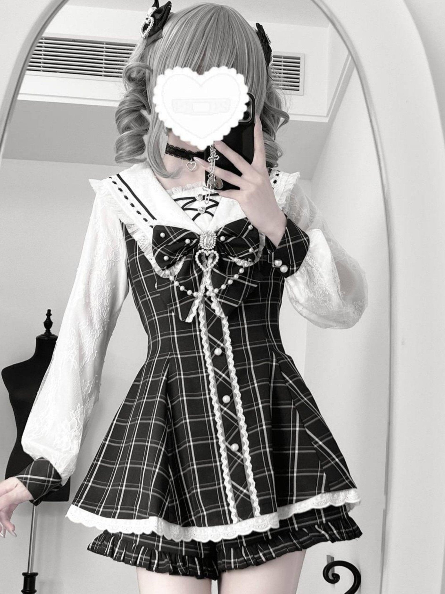Broken Bear Japanese Cute Long Sleeve Set - LolitaEraBlackSBroken Bear Japanese Cute Long Sleeve Set