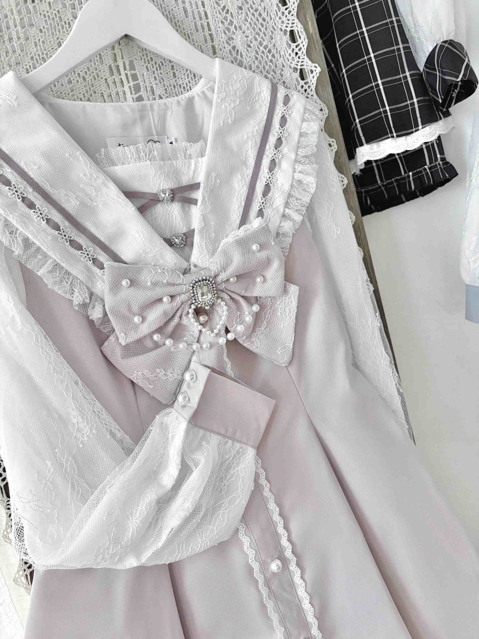 Broken Bear Japanese Cute Long Sleeve Set - LolitaEraBlueSBroken Bear Japanese Cute Long Sleeve Set