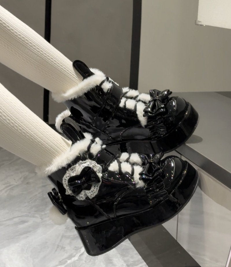 Bunny Tail · Lolita Fleece - lined Snow Boots 1302 - LolitaEraWhite34Bunny Tail · Lolita Fleece - lined Snow Boots 1302