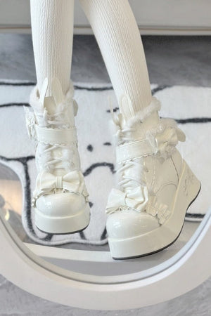 Bunny Tail · Lolita Fleece - lined Snow Boots 1302 - LolitaEraBlack Set34Bunny Tail · Lolita Fleece - lined Snow Boots 1302