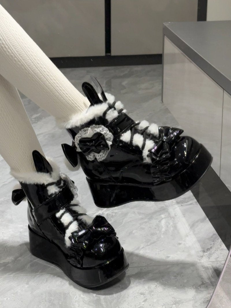 Bunny Tail · Lolita Fleece - lined Snow Boots 1302 - LolitaEraWhite34Bunny Tail · Lolita Fleece - lined Snow Boots 1302