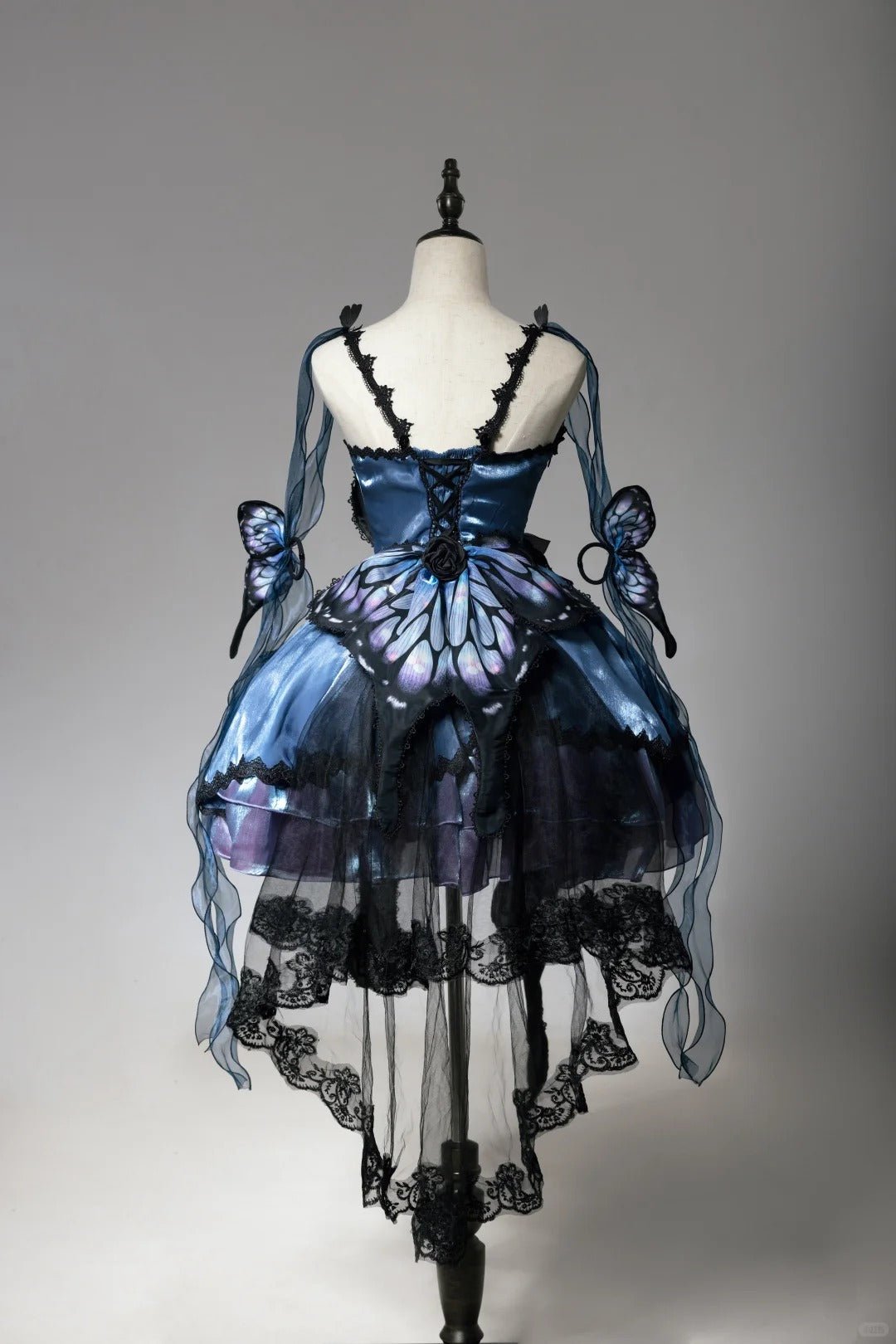 Butterfly Ballet Dark Gothic Lolita Ribbon Dress - LolitaEraBlue - Green Gradient SetSButterfly Ballet Dark Gothic Lolita Ribbon Dress