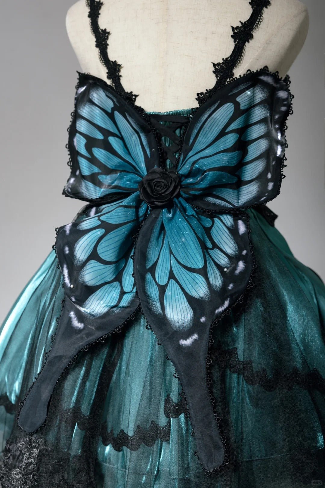 Butterfly Ballet Dark Gothic Lolita Ribbon Dress - LolitaEraEmerald Green SetSButterfly Ballet Dark Gothic Lolita Ribbon Dress