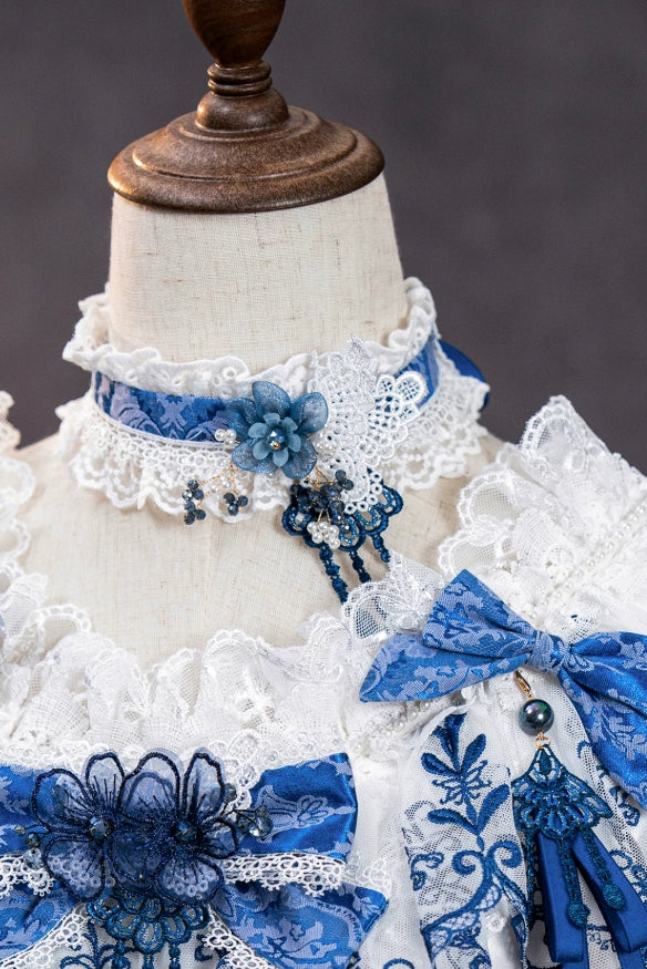 Butterfly Blue and White Porcelain Classic Lolita Accessories Set