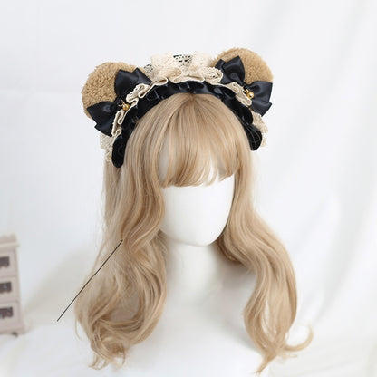 Lolita Sweet Bear Ear Bow Hair Accessory KC (20 Colors) LE6020