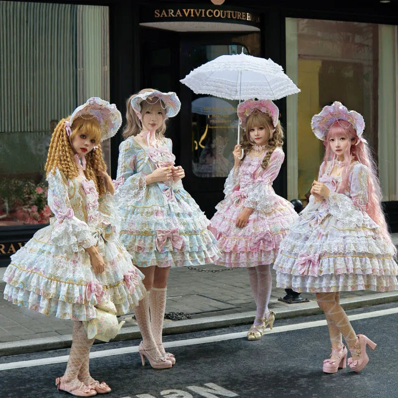 Genuine design cute long-sleeve, dress, Lolita style, Lolita OP