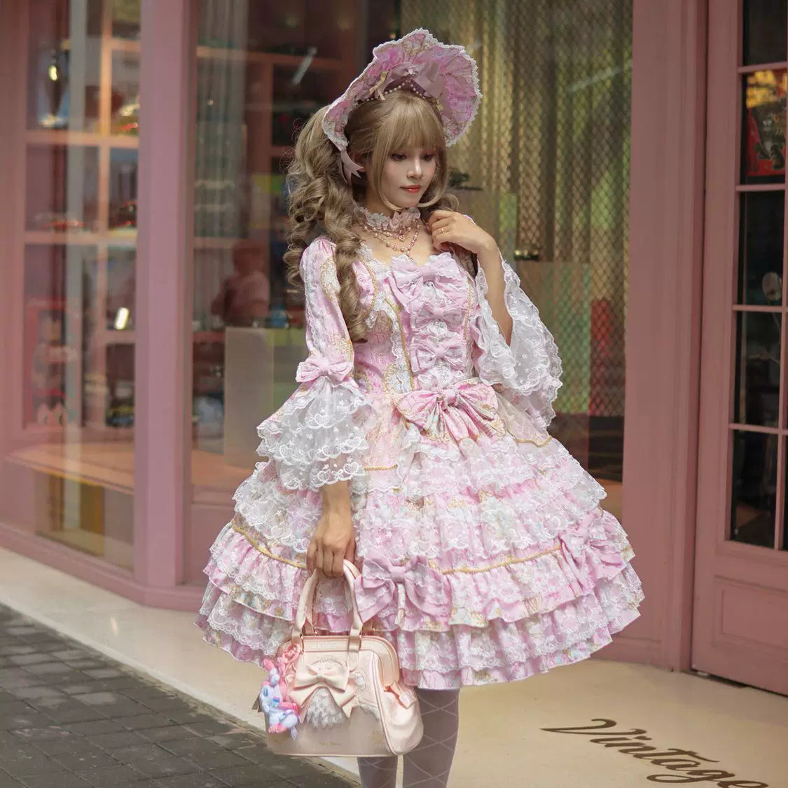 Genuine design cute long-sleeve, dress, Lolita style, Lolita OP