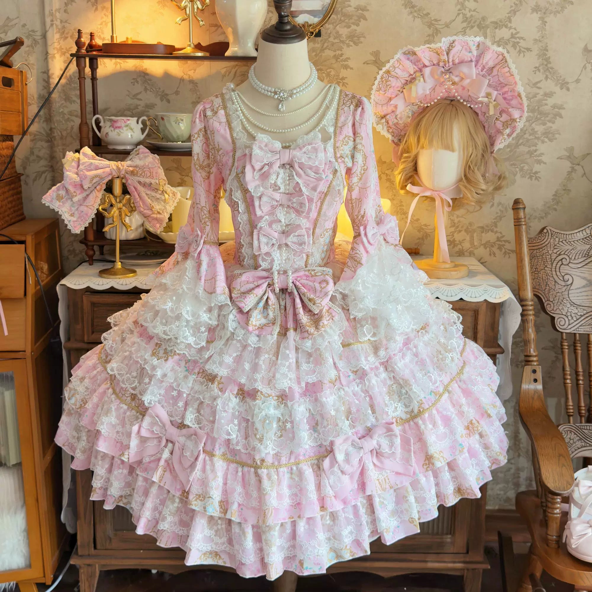 Genuine design cute long-sleeve, dress, Lolita style, Lolita OP