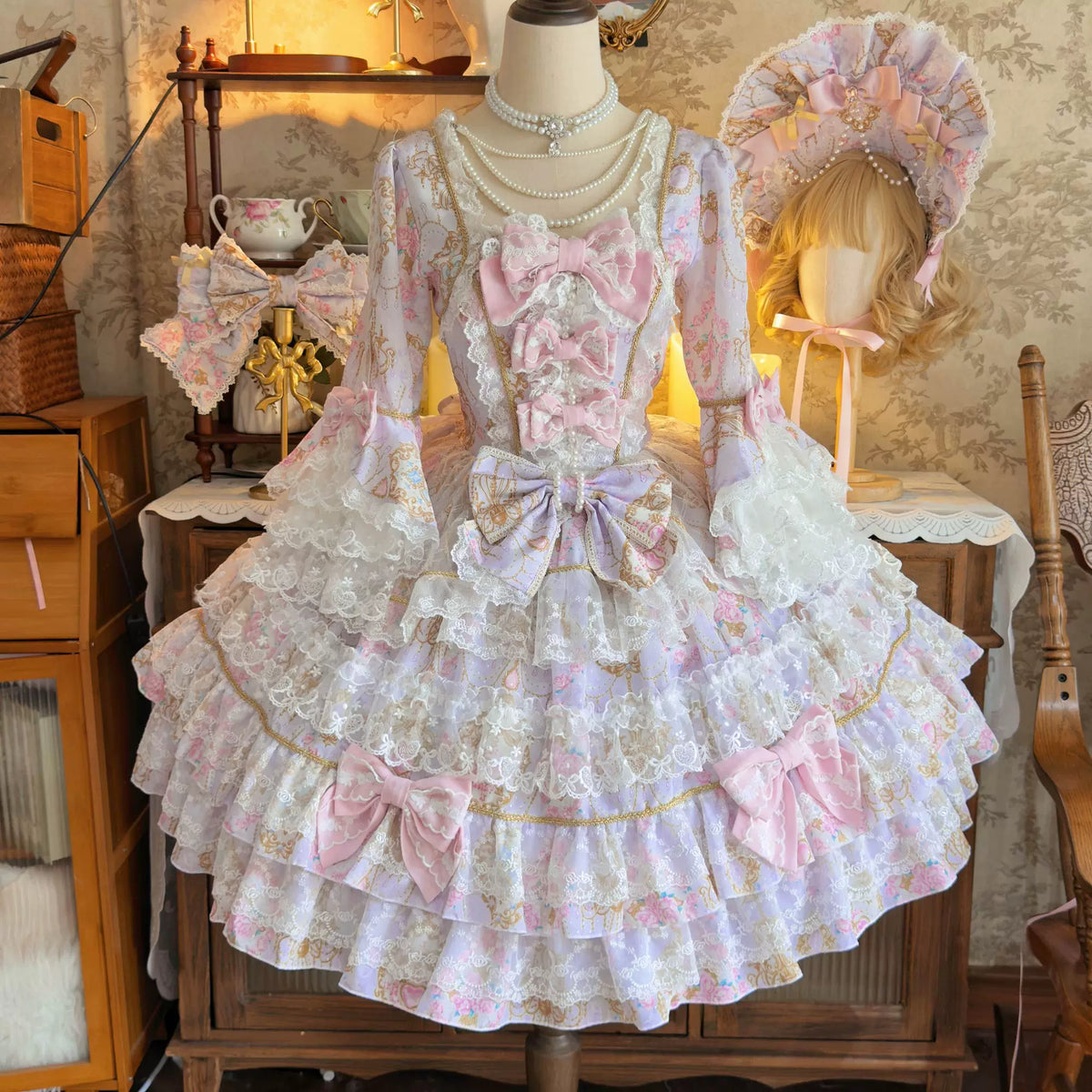 Genuine design cute long-sleeve, dress, Lolita style, Lolita OP