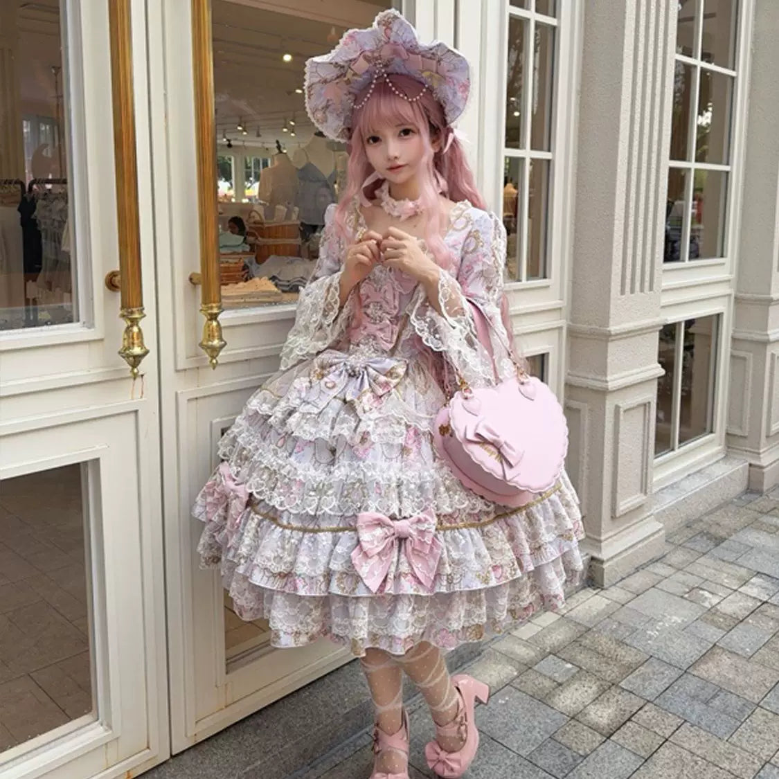 Genuine design cute long-sleeve, dress, Lolita style, Lolita OP