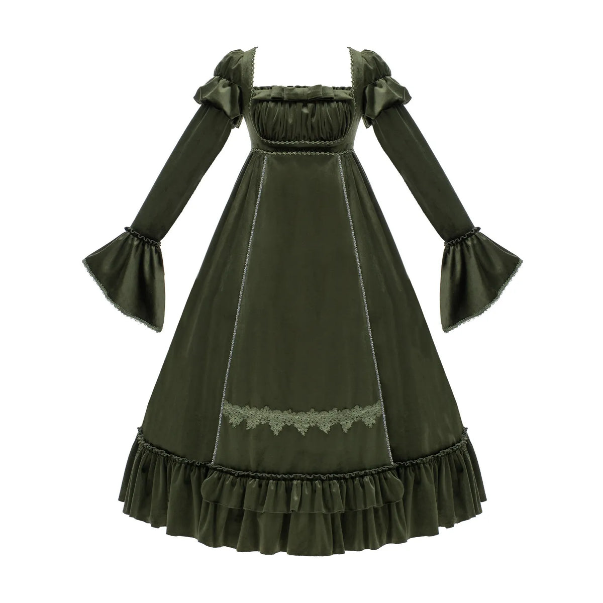 [Candlelight Banquet] withpuji original design high waist imperial ruffles big swing op twin autumn lolita