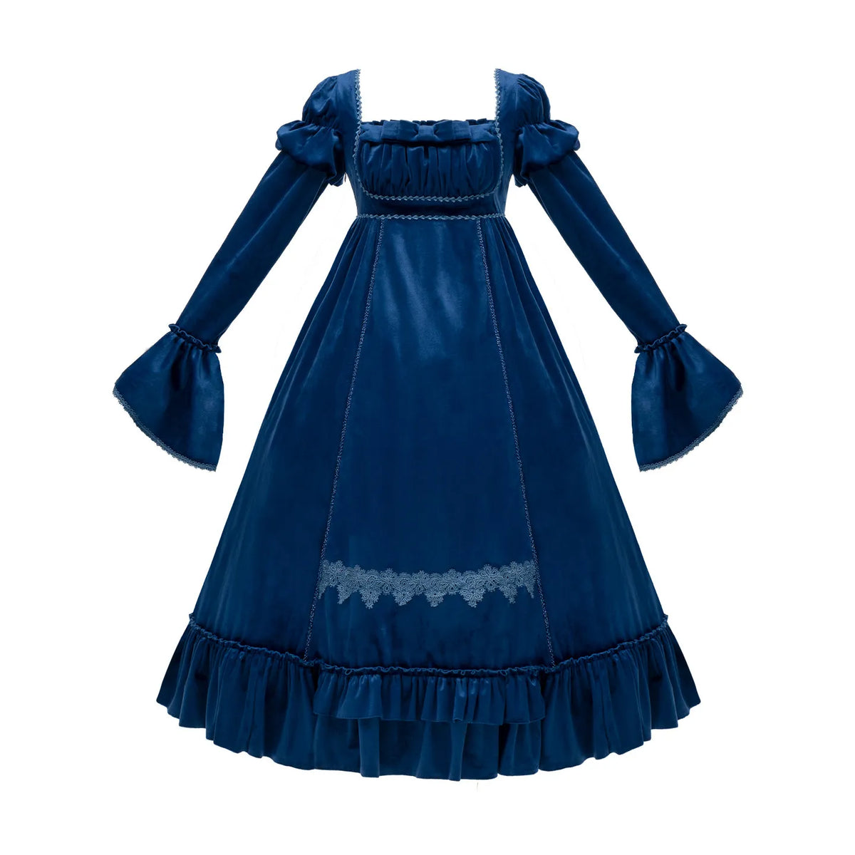 [Candlelight Banquet] withpuji original design high waist imperial ruffles big swing op twin autumn lolita