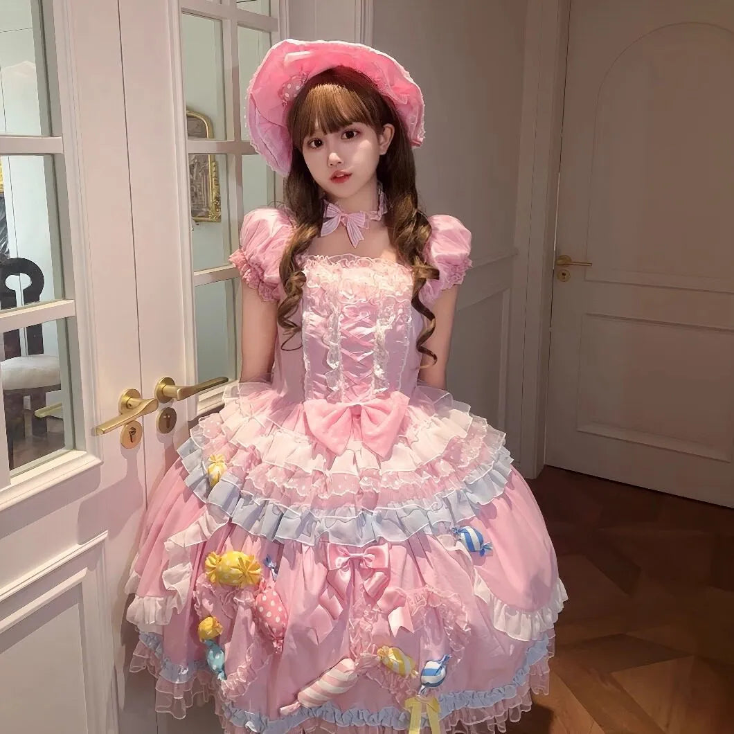 渔老板 Genuine small princess costume, Lolita style, tutu skirt, high-quality style