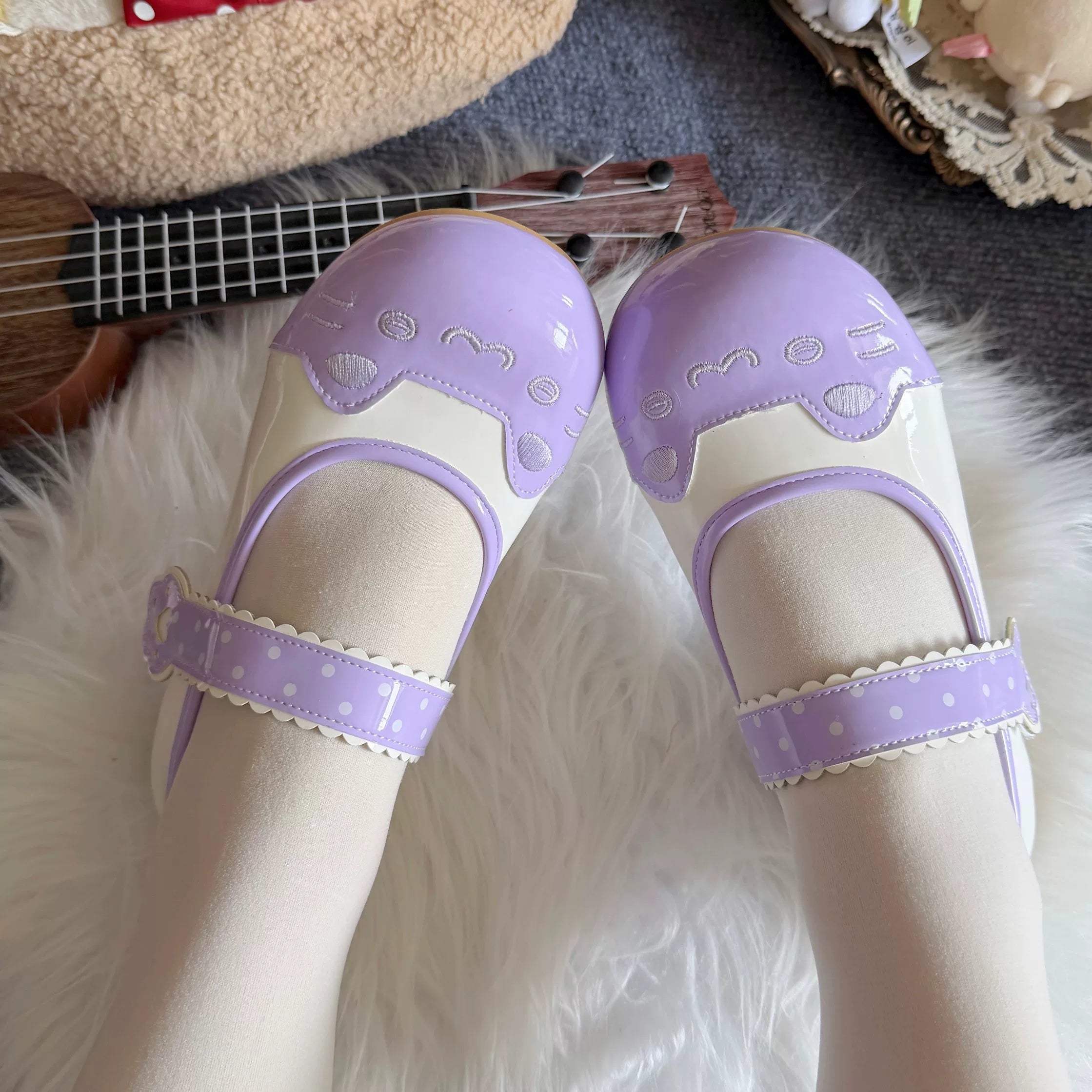 Kitten Biscuit Indoor Shoes 2026 New Summer Cute Flat Big-Toe Shoes Sweet Embroidery Japanese Lolita Shoes