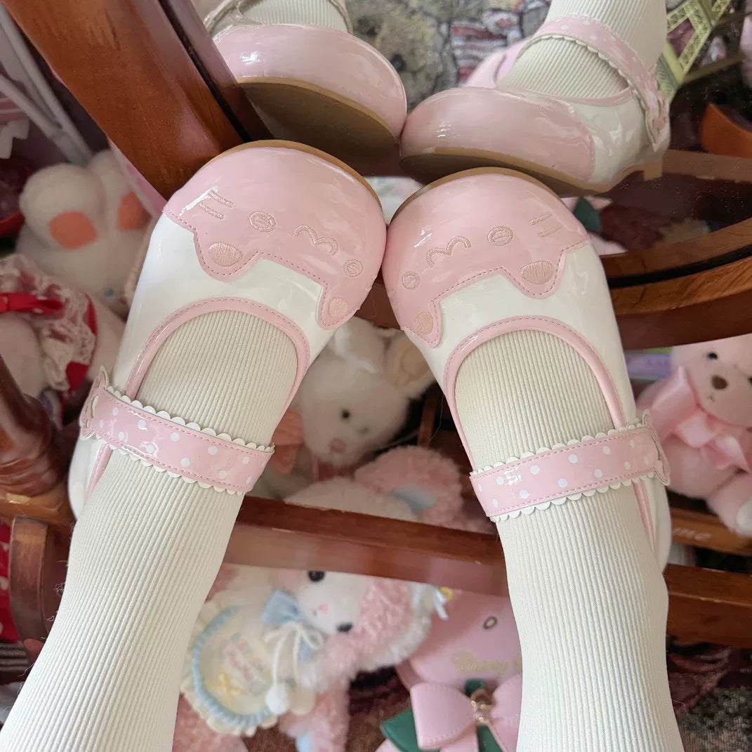 Kitten Biscuit Indoor Shoes 2026 New Summer Cute Flat Big-Toe Shoes Sweet Embroidery Japanese Lolita Shoes