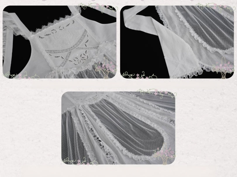 Iris Clock Lolita Flutter Sleeves Printed OP & Cut‑Work Embroidered Lapel JSK