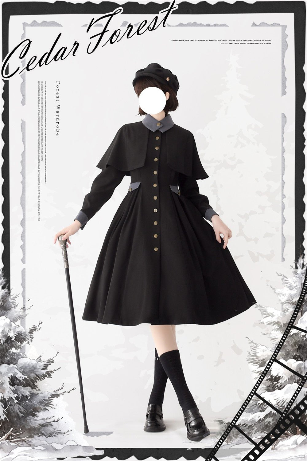 Cedar Forest Classic Vintage Lolita Set 1248 - LolitaEraBlackSCedar Forest Classic Vintage Lolita Set 1248