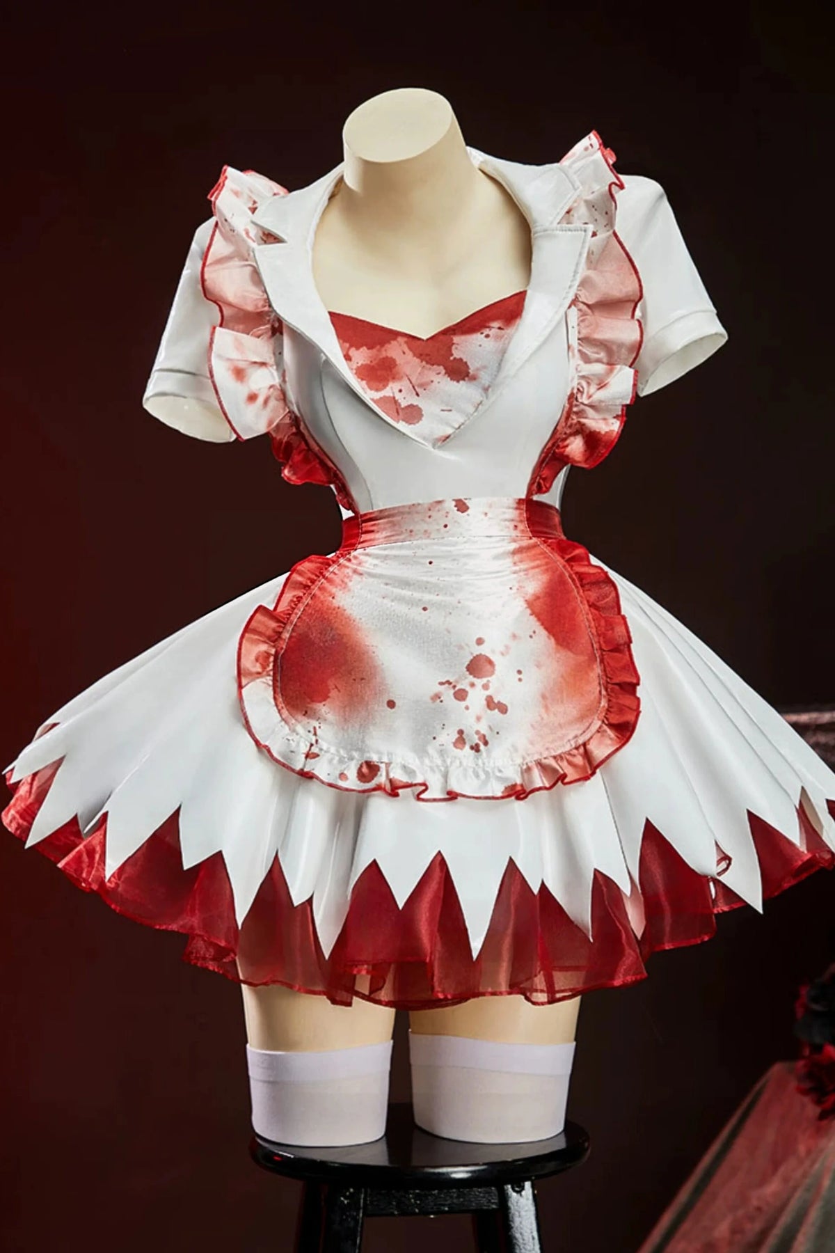 Bloody Nurse Series White PU Leather Nurse Cosplay Costume