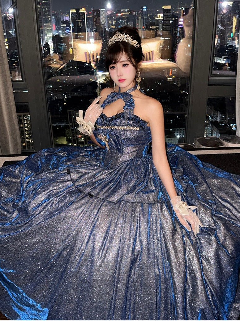 Champs Paris Blue Noble - Style Dress - LolitaEraBlue Dress+SkirtSChamps Paris Blue Noble - Style Dress