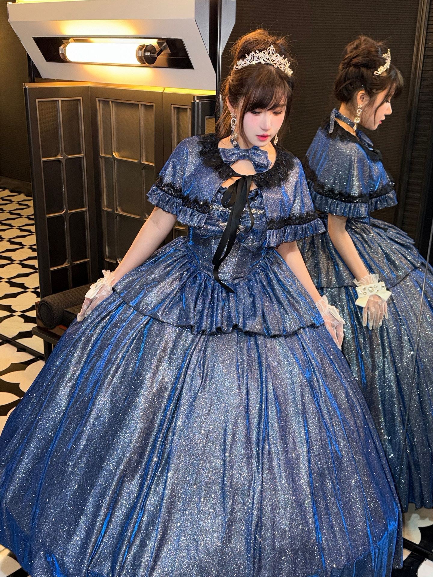 Champs Paris Blue Noble - Style Dress - LolitaEraBlue Dress+SkirtSChamps Paris Blue Noble - Style Dress