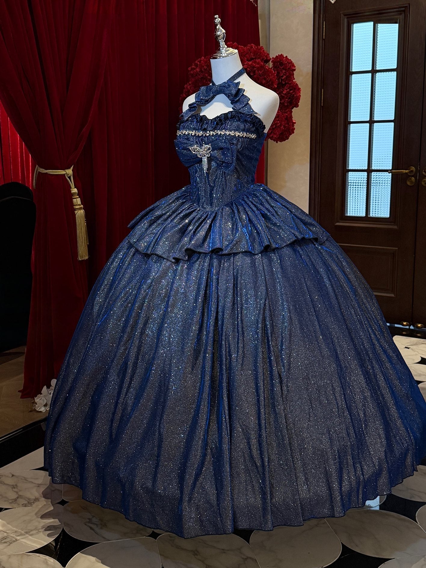 Champs Paris Blue Noble - Style Dress - LolitaEraBlue Dress+SkirtSChamps Paris Blue Noble - Style Dress