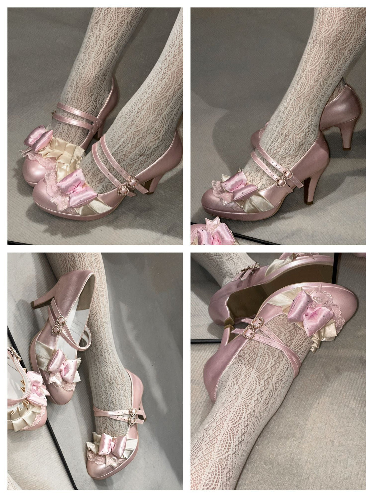 Choco Lulu Sweet Bow Lolita High Heel Leather Shoes - LolitaEra