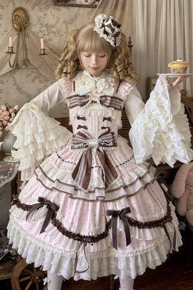 Chocolate Tart · Lolita JSK Dress LE1184 - LolitaEraPink JSKSChocolate Tart · Lolita JSK Dress LE1184