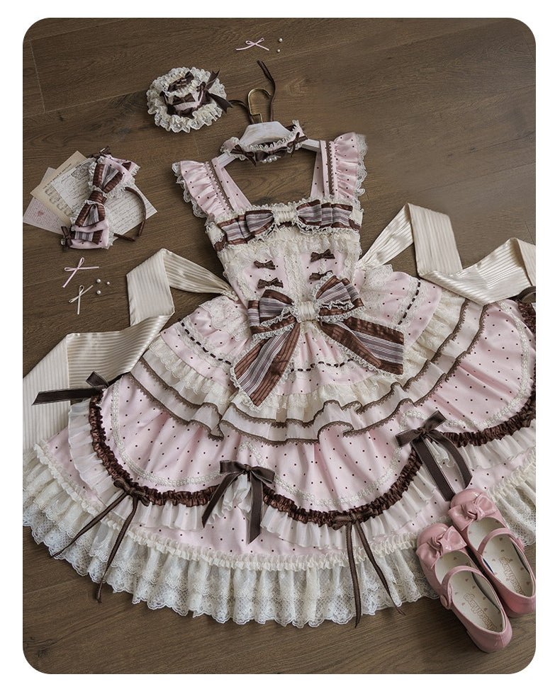 Chocolate Tart · Lolita JSK Dress LE1184 - LolitaEraPink ChokerSChocolate Tart · Lolita JSK Dress LE1184