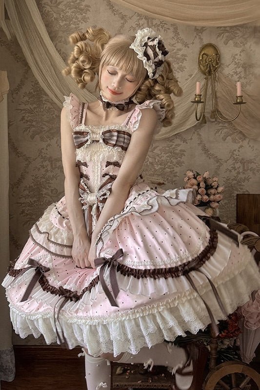 Chocolate Tart · Lolita JSK Dress LE1184 - LolitaEraPink JSKSChocolate Tart · Lolita JSK Dress LE1184