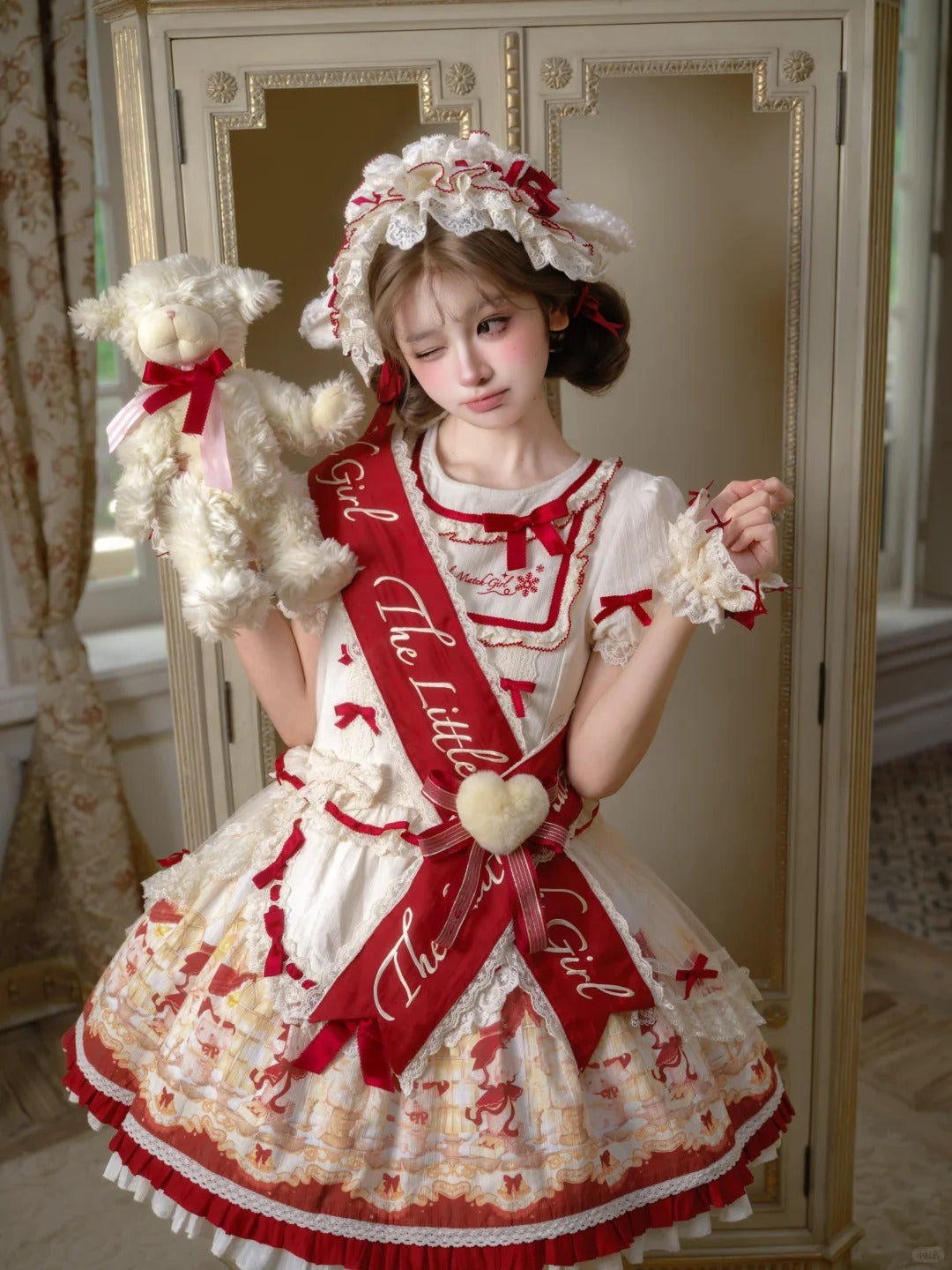 Christmas Lamb Lolita Christmas Themed OP Dress Set - LolitaEra