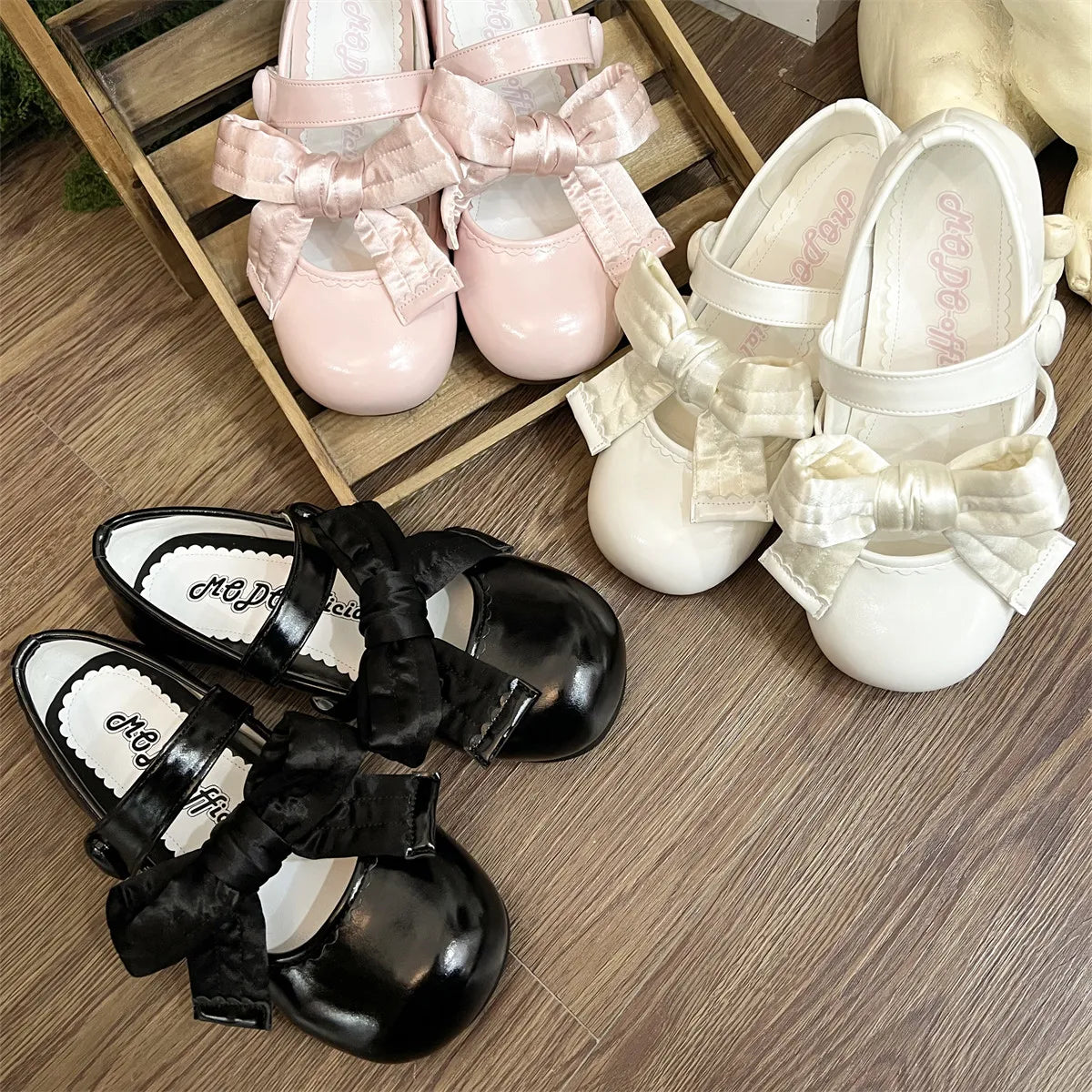 In Stock | Fat Bow | Modo Original Lolita Flat Cute Round Toe Shoes