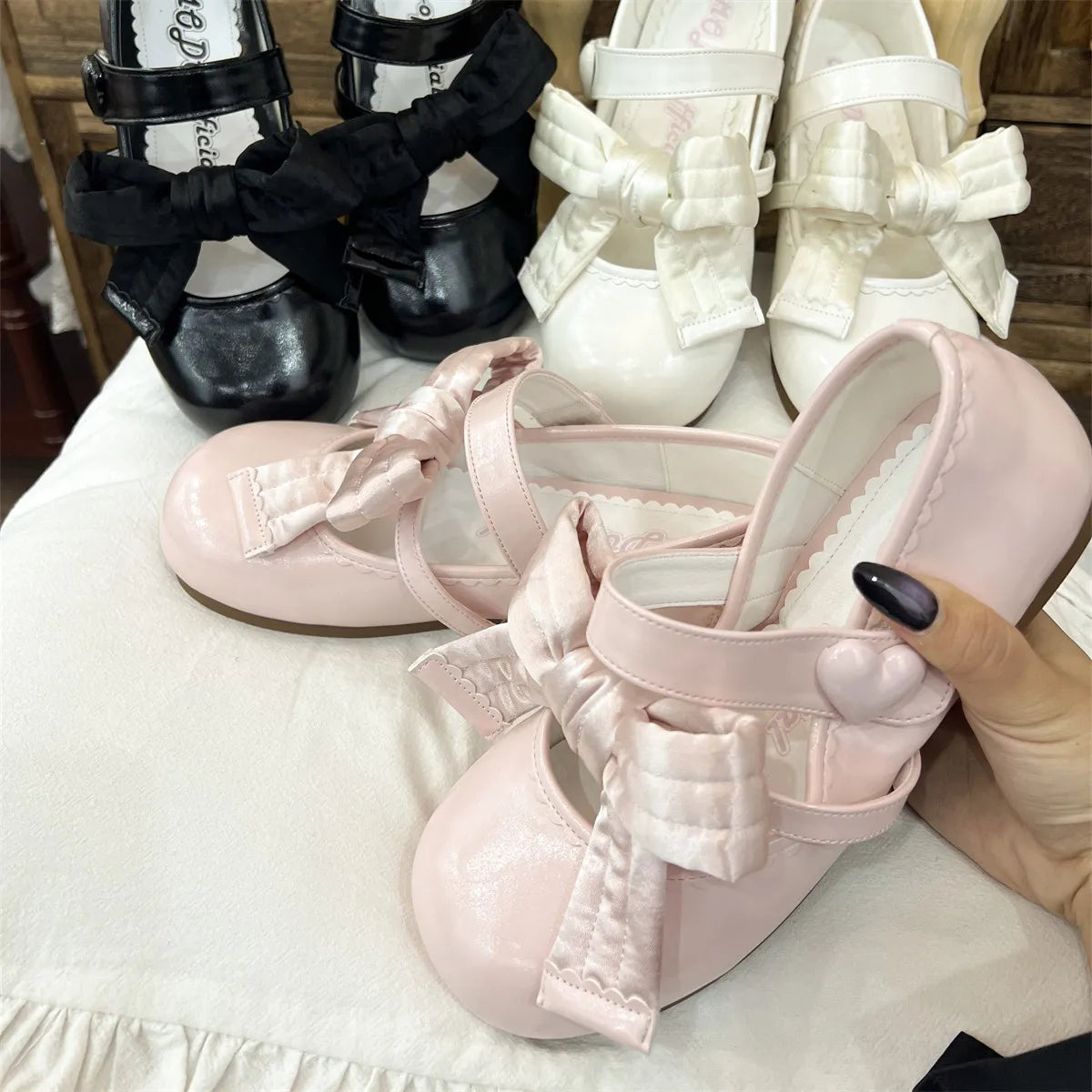 In Stock | Fat Bow | Modo Original Lolita Flat Cute Round Toe Shoes
