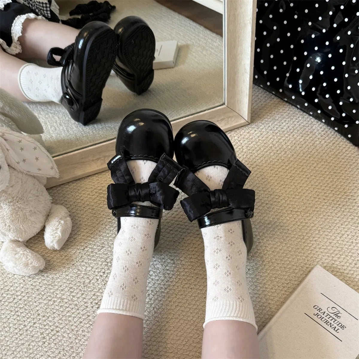 In Stock | Fat Bow | Modo Original Lolita Flat Cute Round Toe Shoes
