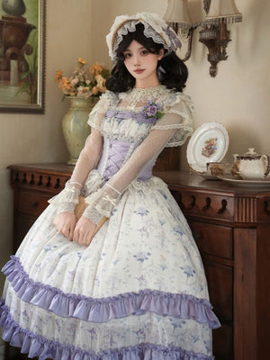 Classic Empire Waist OP Dress - LolitaEraFour - Piece JSK SetSClassic Empire Waist OP Dress