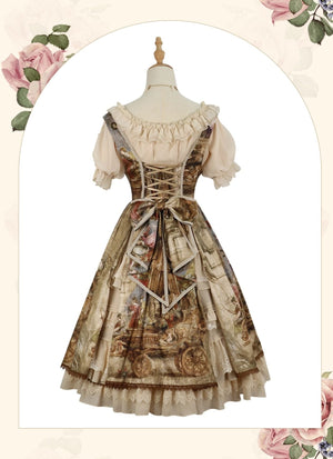 Cloria Oil Painting Style Royal JSK Set 1231 - LolitaEraBeige SetSCloria Oil Painting Style Royal JSK Set 1231