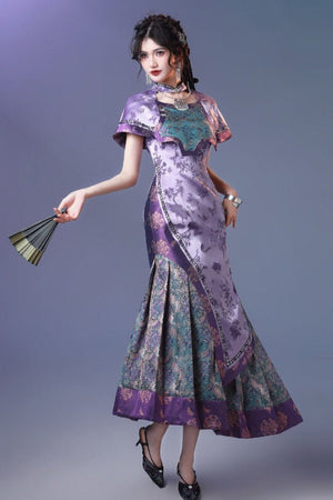 Cloudy Purple National Style Mamian Skirt - LolitaEraCloudy Purple DressXSCloudy Purple National Style Mamian Skirt