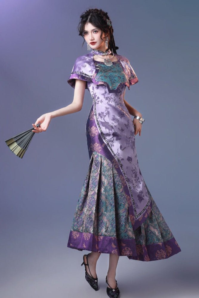 Cloudy Purple National Style Mamian Skirt - LolitaEraCloudy Purple DressXSCloudy Purple National Style Mamian Skirt