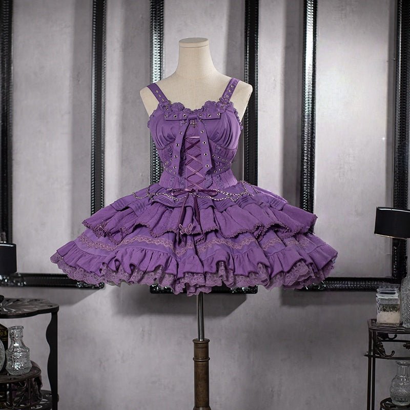 Contract Cross Gothic Blue Pink Purple JSK - LolitaEraPurpleSContract Cross Gothic Blue Pink Purple JSK