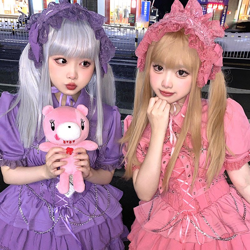 Contract Cross Gothic Blue Pink Purple JSK - LolitaEraBlueSContract Cross Gothic Blue Pink Purple JSK