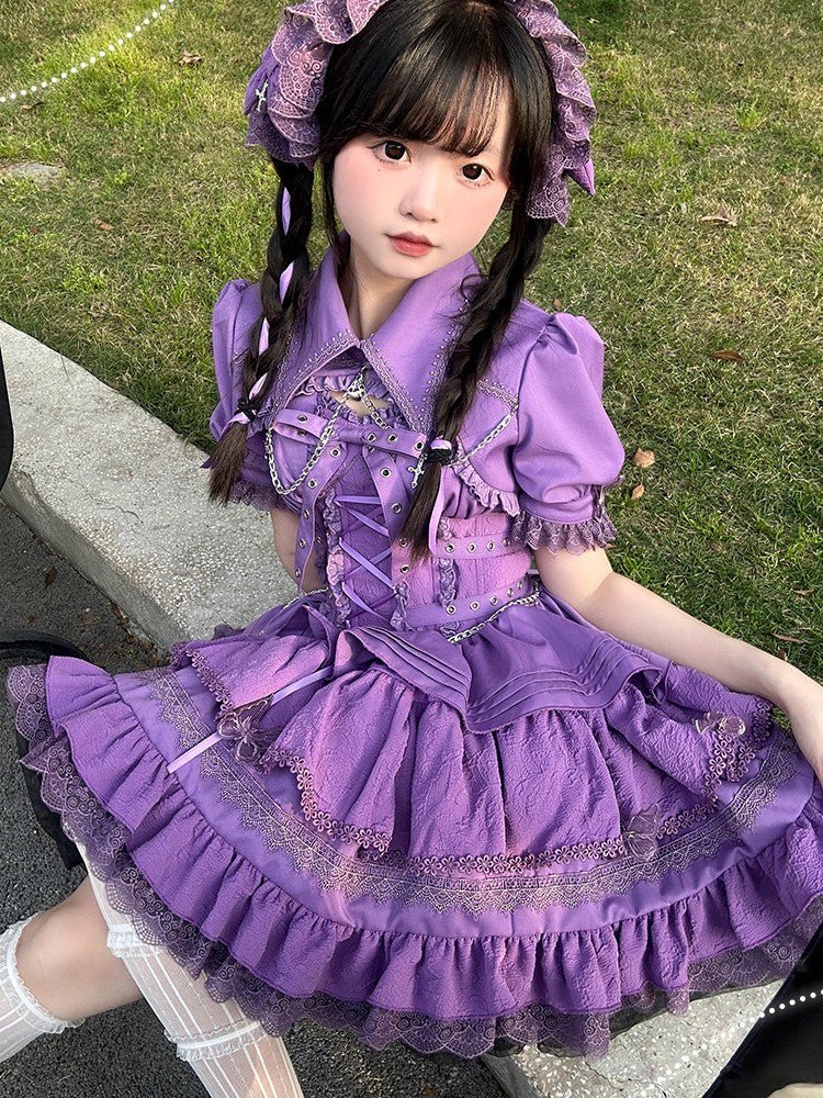 Contract Cross Gothic Blue Pink Purple JSK - LolitaEraBlueSContract Cross Gothic Blue Pink Purple JSK