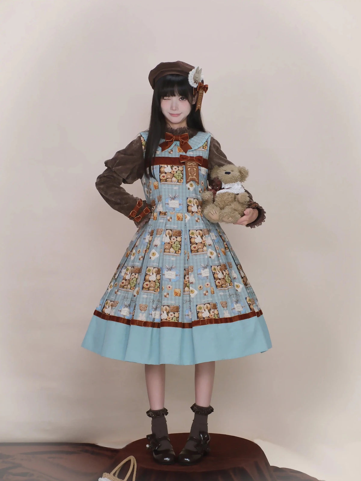 Cookie Box Lolita JSK SK Vest Blouse and Accessories Set - LolitaEra