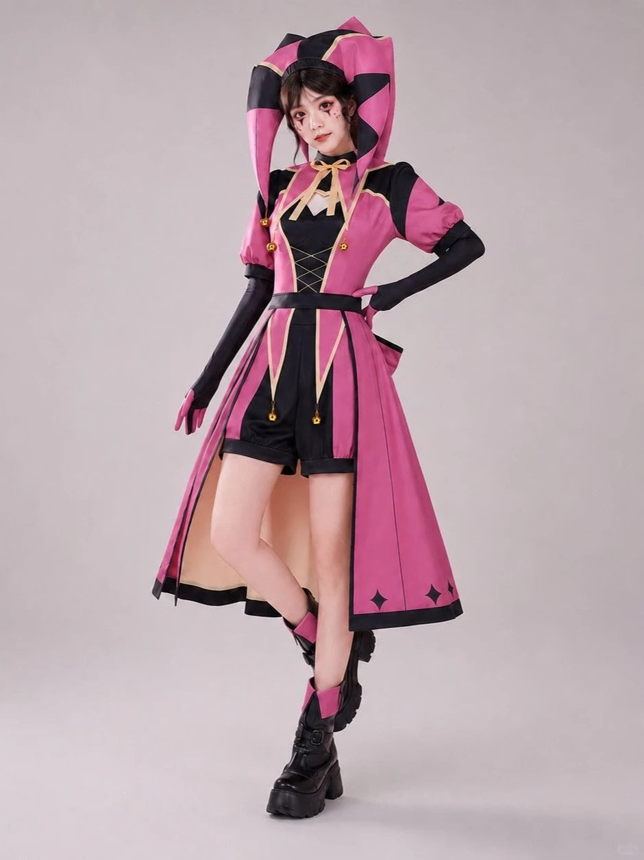 Halloween Cosplay Costume Set with Overskirt Hat and Gloves
