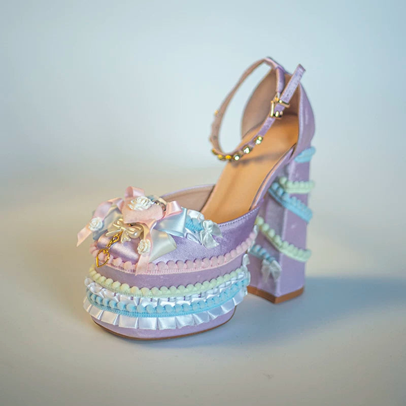 [Creamy Dopamine] Hexagram Lolita Sweet Spicy Girl Y2K Sky-High Heel Rotating Tiger Lo