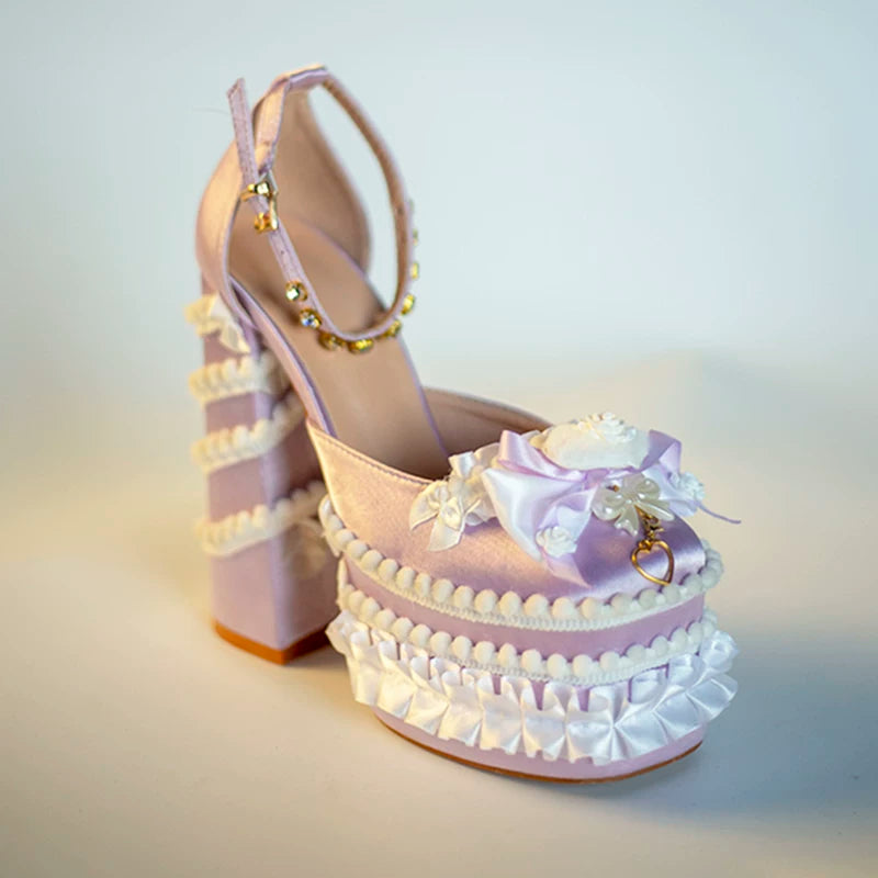 [Creamy Dopamine] Hexagram Lolita Sweet Spicy Girl Y2K Sky-High Heel Rotating Tiger Lo