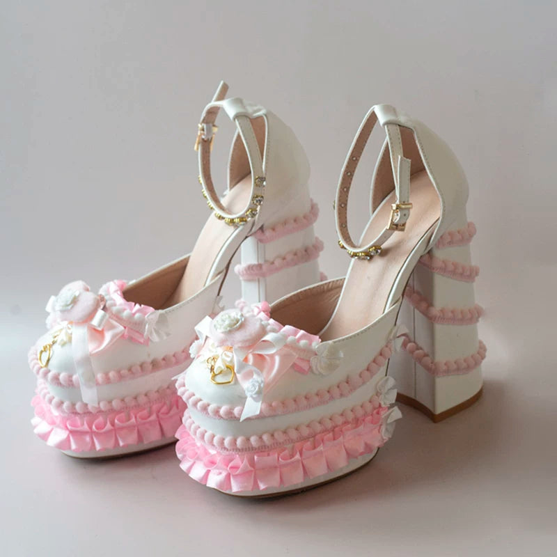 [Creamy Dopamine] Hexagram Lolita Sweet Spicy Girl Y2K Sky-High Heel Rotating Tiger Lo
